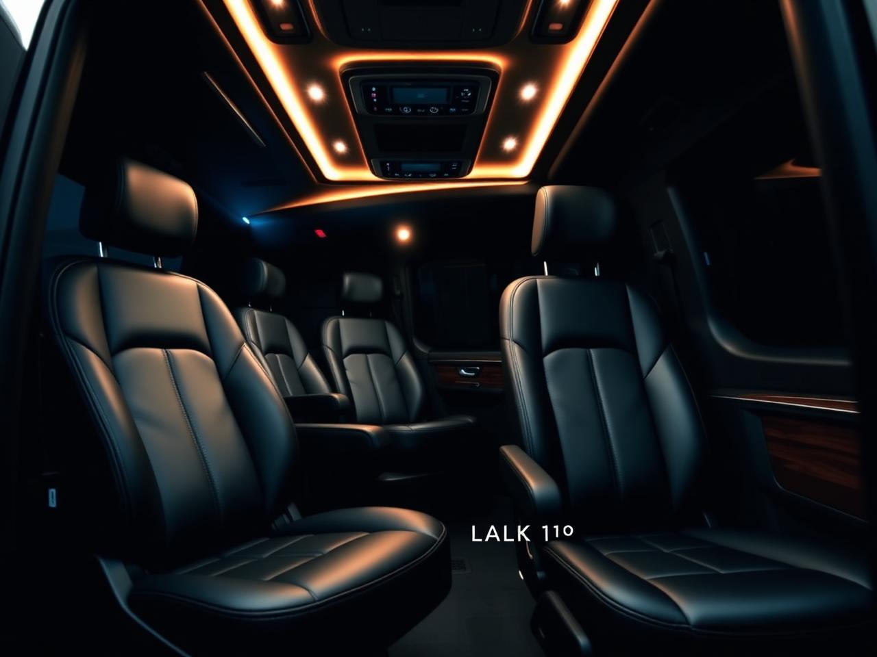 Schwarzes Lederinterieur der Mercedes V-Klasse